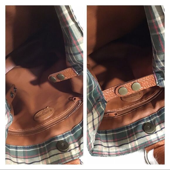 FOSSIL Checkered Print Shoulder/Duffle Bag - Picture 16 of 16